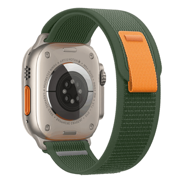 Текстилна каишка за Apple Watch Ultra/ SE series 9 8 7 6 5 4 3 2 тъмно зелена