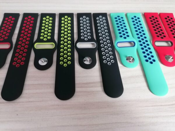 Силиконова каишка за Samsung / Huawei watch Sport 22 mm тюркоаз-синя - Image 4