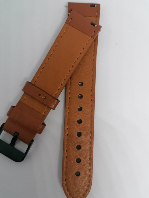 Коженa каишкa за Samsung Watch, Huawei 20 mm светло кафява - Image 3