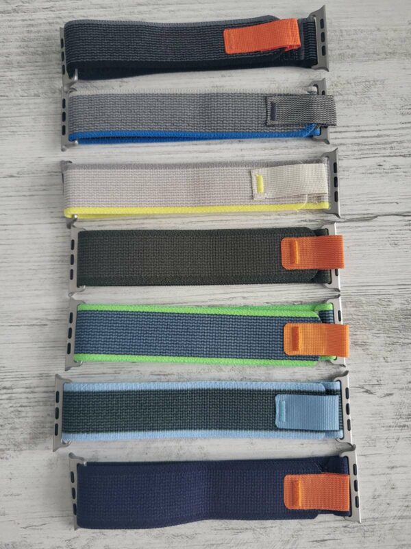 Текстилна каишка за Apple Watch Ultra/ SE series 9 8 7 6 5 4 3 2 тъмно зелена - Image 3
